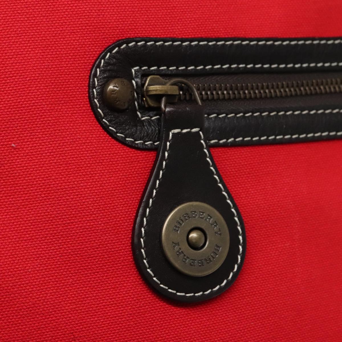 BURBERRY Shoulder Bag Canvas Red Auth ac3717