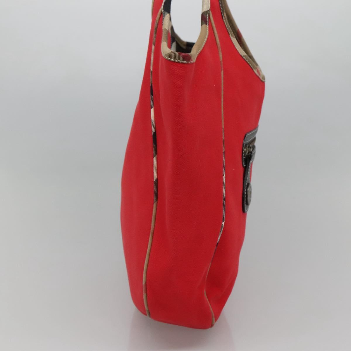 BURBERRY Shoulder Bag Canvas Red Auth ac3717