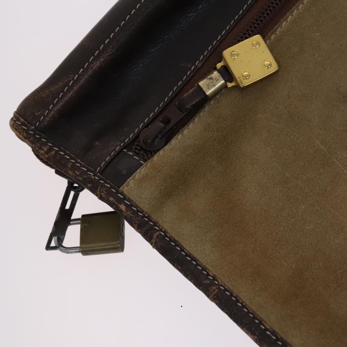 LOEWE Anagram Garment Cover Suede Beige Auth ac3727