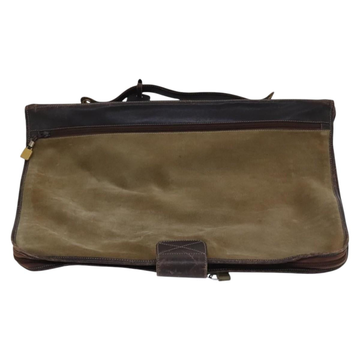 LOEWE Anagram Garment Cover Suede Beige Auth ac3727