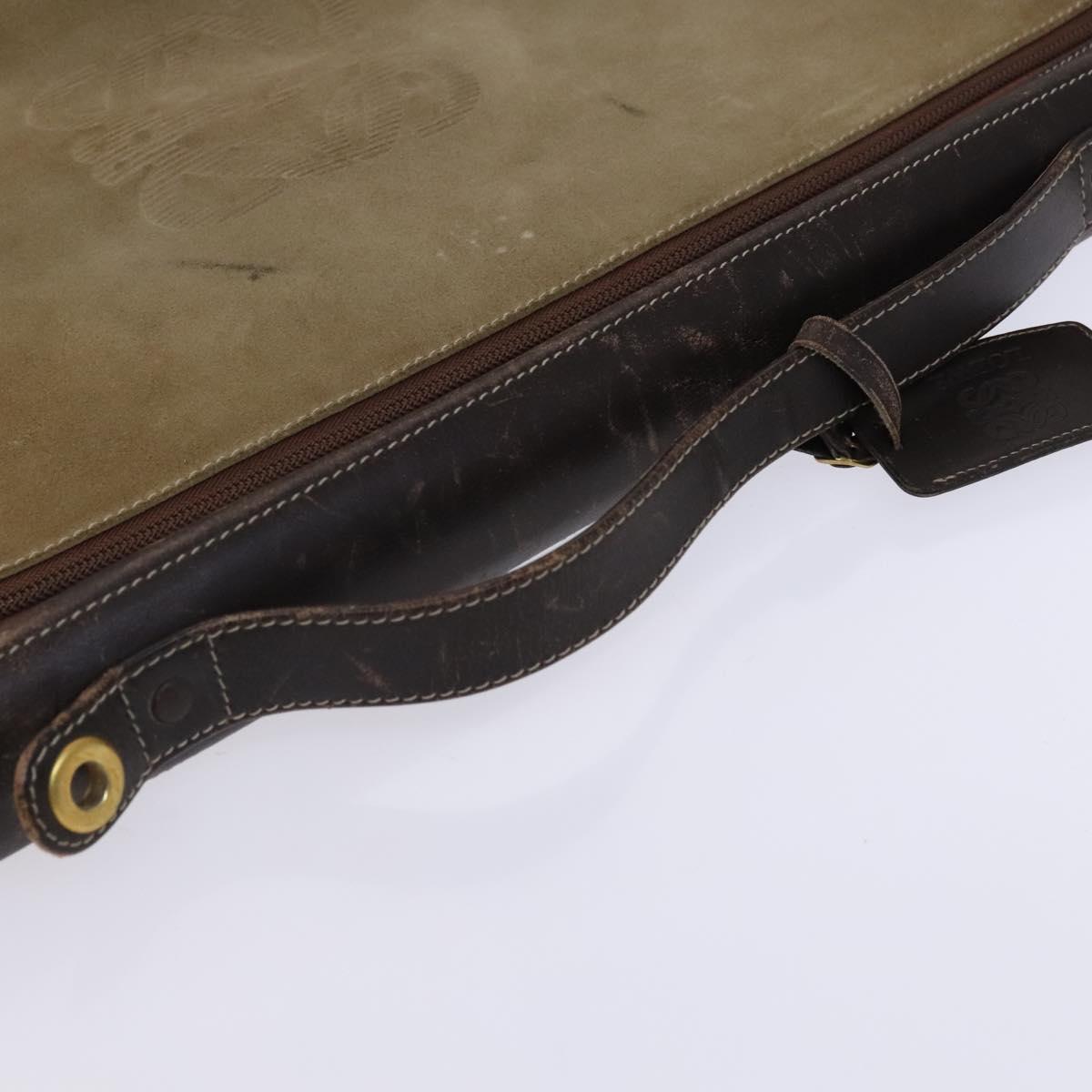 LOEWE Anagram Garment Cover Suede Beige Auth ac3727