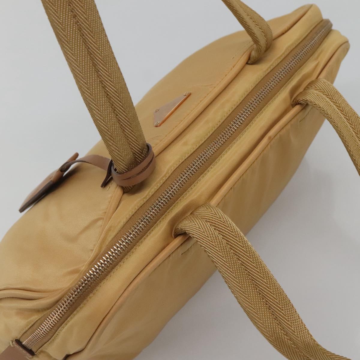 PRADA Hand Bag Nylon Gold Yellow Auth ac3741