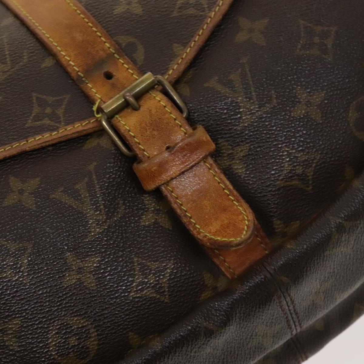 LOUIS VUITTON Monogram Saumur 35 Shoulder Bag M42254 LV Auth ac3749