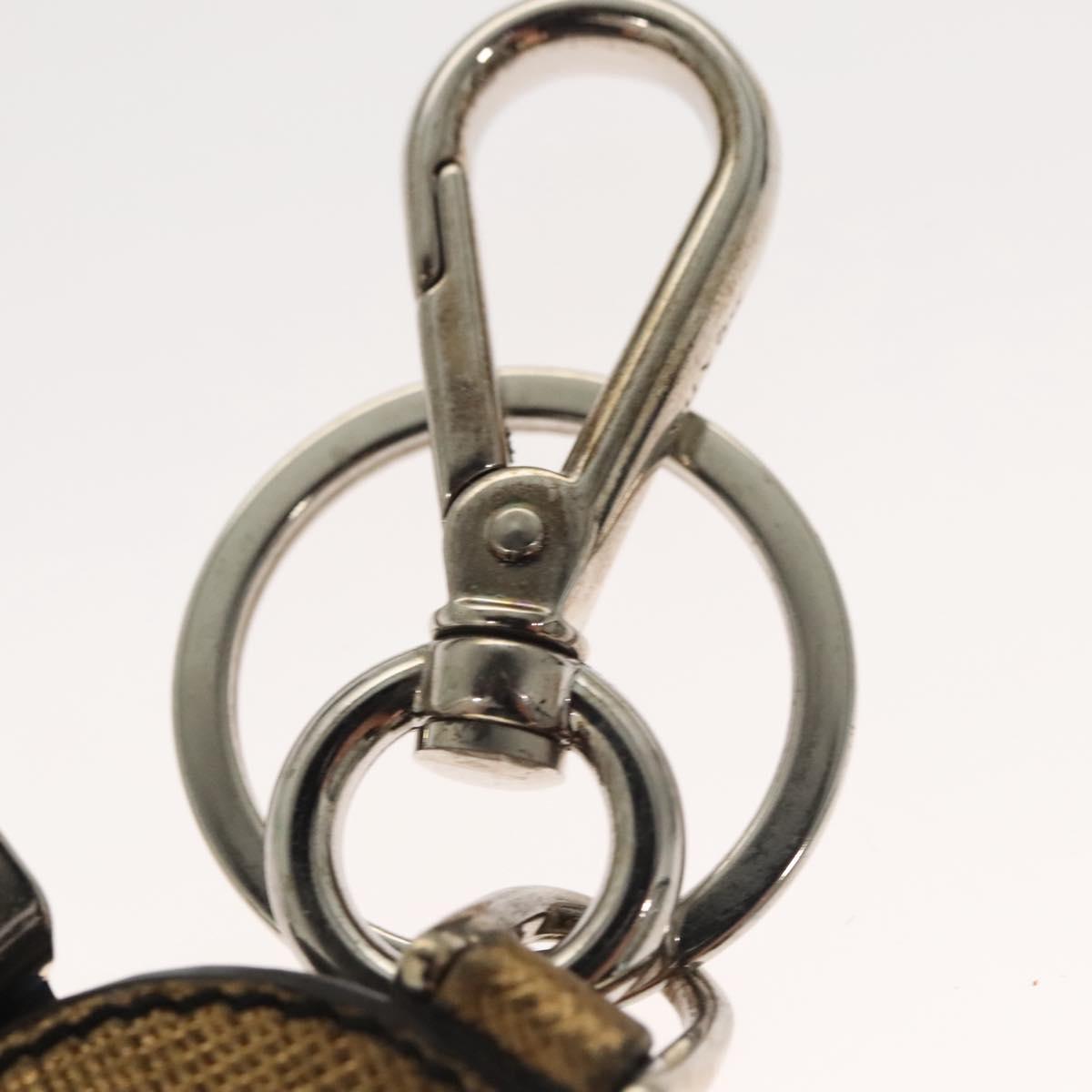 PRADA Key Holder Safiano leather Gold Tone Auth ac3756
