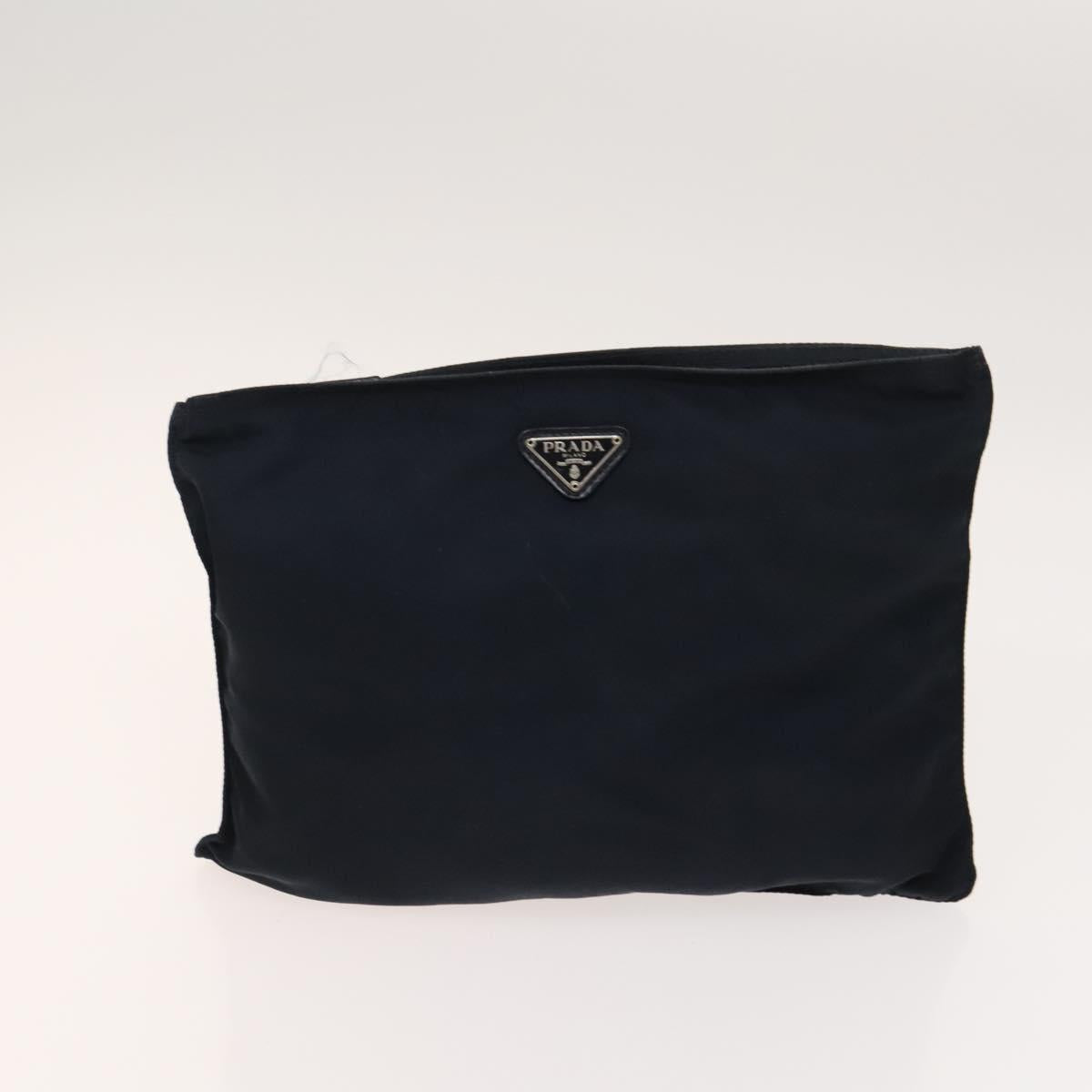 PRADA Pouch Nylon 3Set Green Navy beige Auth ac3763
