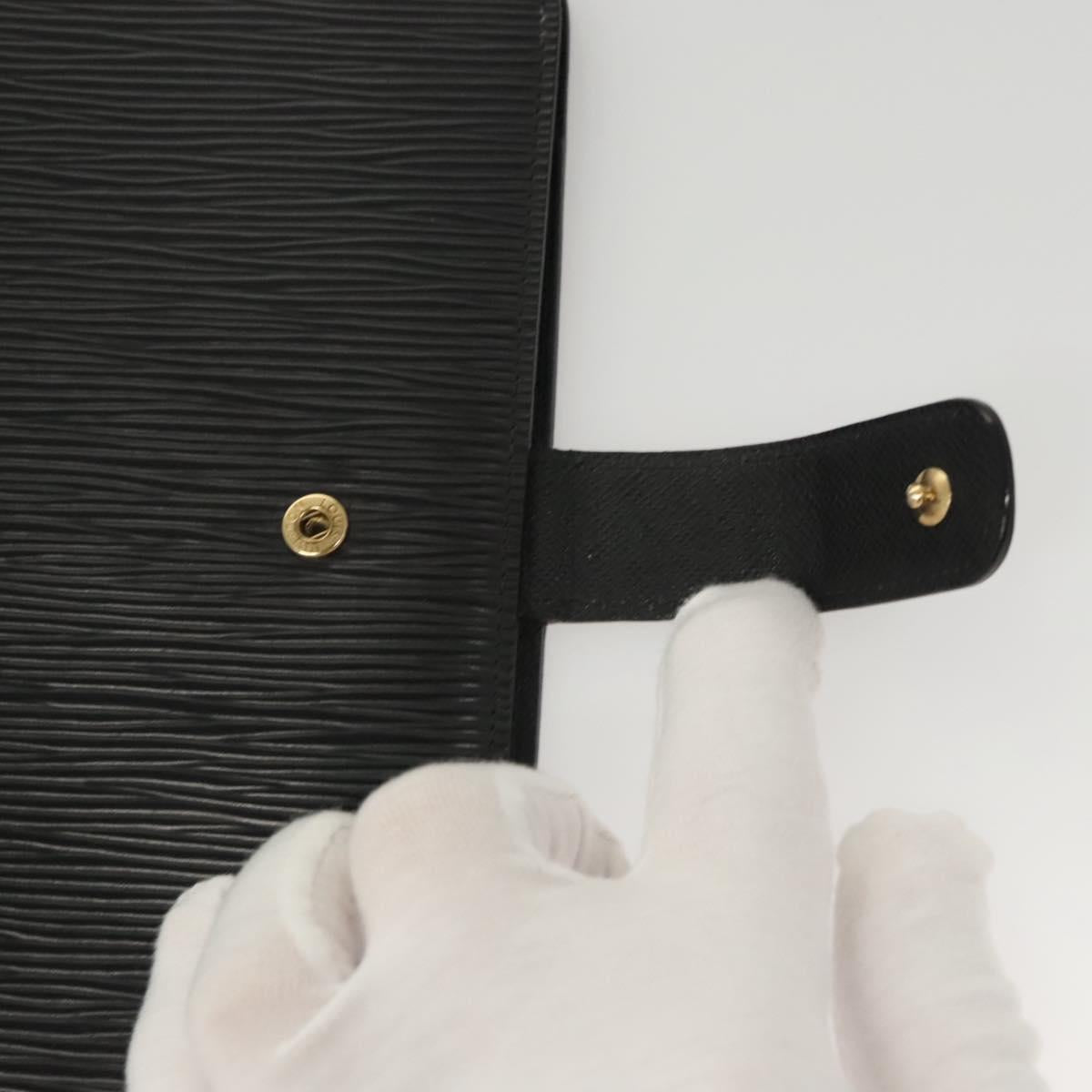 LOUIS VUITTON Epi Agenda MM Day Planner Cover Black R20042 LV Auth ac3764