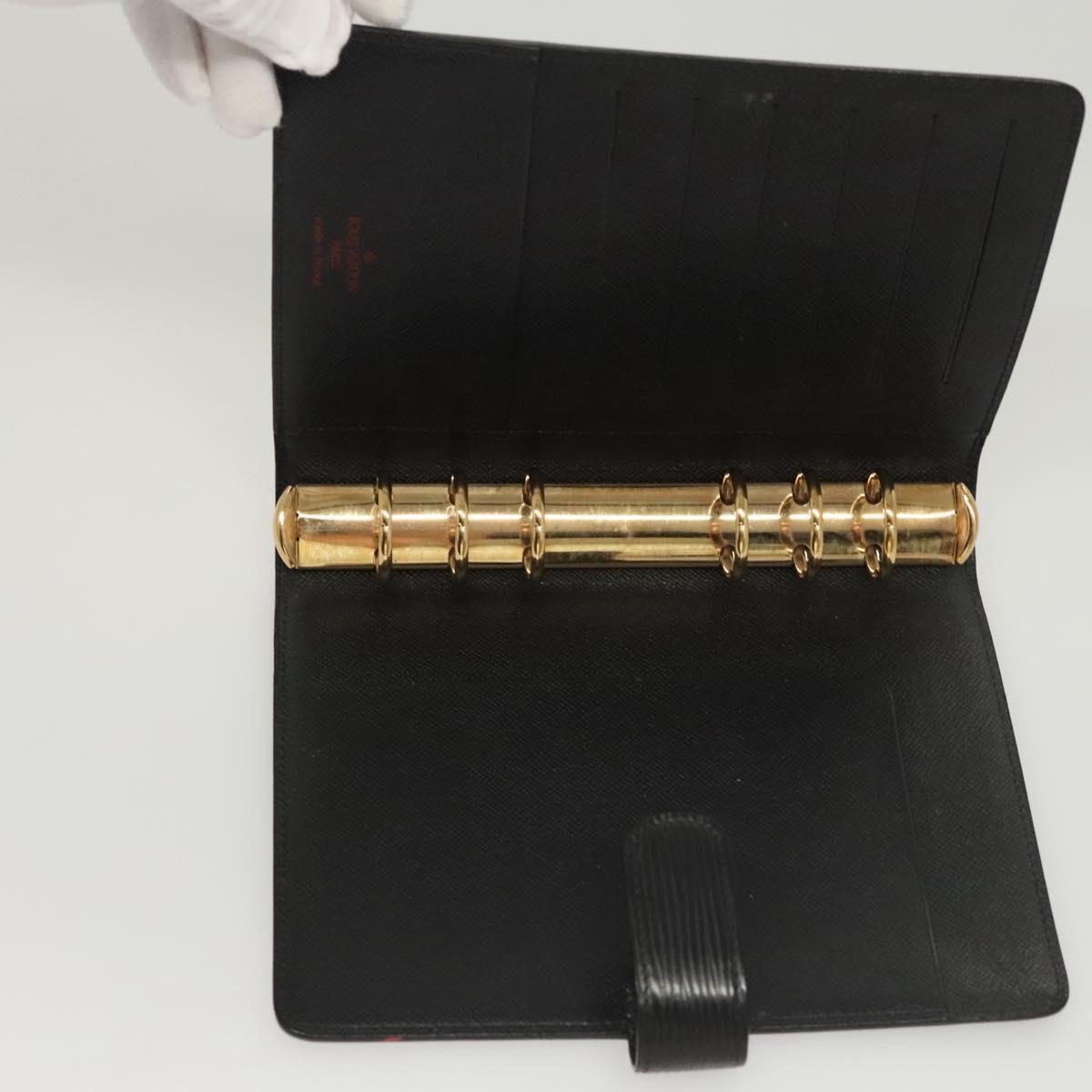 LOUIS VUITTON Epi Agenda MM Day Planner Cover Black R20042 LV Auth ac3764
