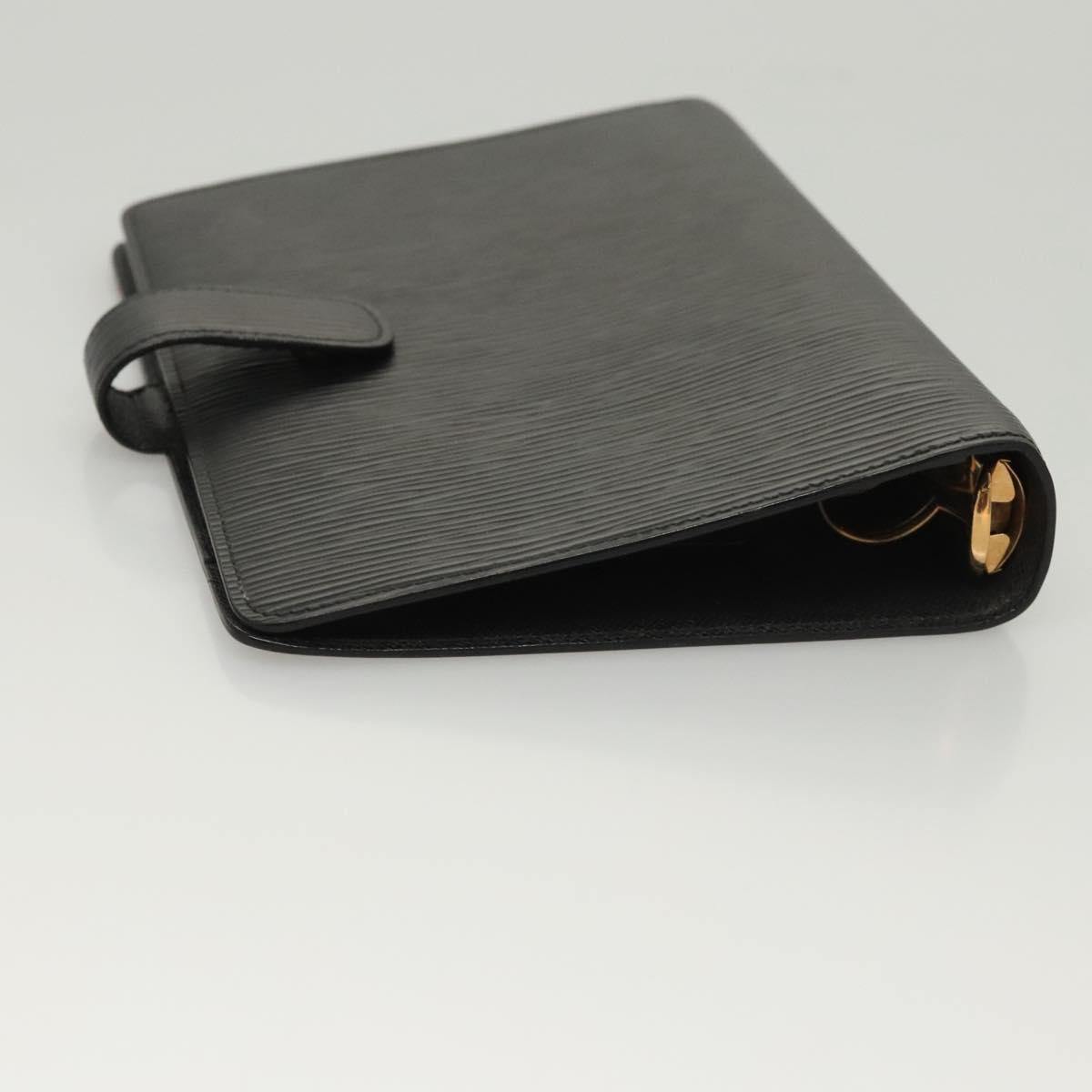 LOUIS VUITTON Epi Agenda MM Day Planner Cover Black R20042 LV Auth ac3764