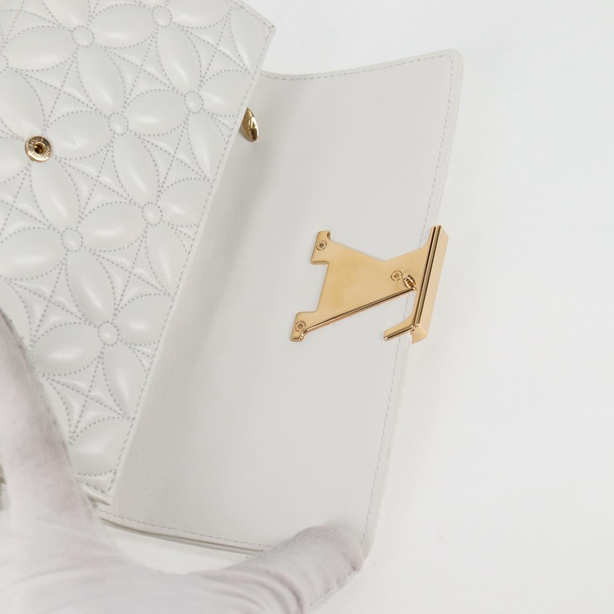 LOUIS VUITTON Flower Portefeuille Capsine Wallet White M11417 LV Auth ac3766SAM