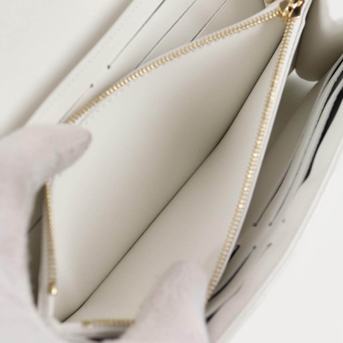 LOUIS VUITTON Flower Portefeuille Capsine Wallet White M11417 LV Auth ac3766SAM