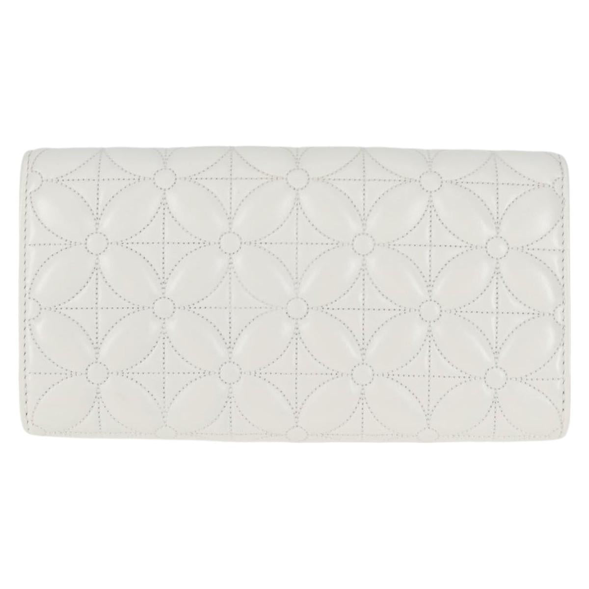 LOUIS VUITTON Flower Portefeuille Capsine Wallet White M11417 LV Auth ac3766SAM