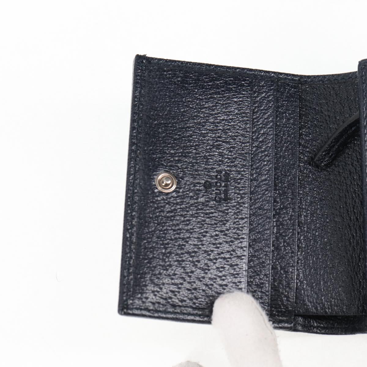 GUCCI GG Supreme Wallet PVC Silver Navy 621887 Auth ac3767M