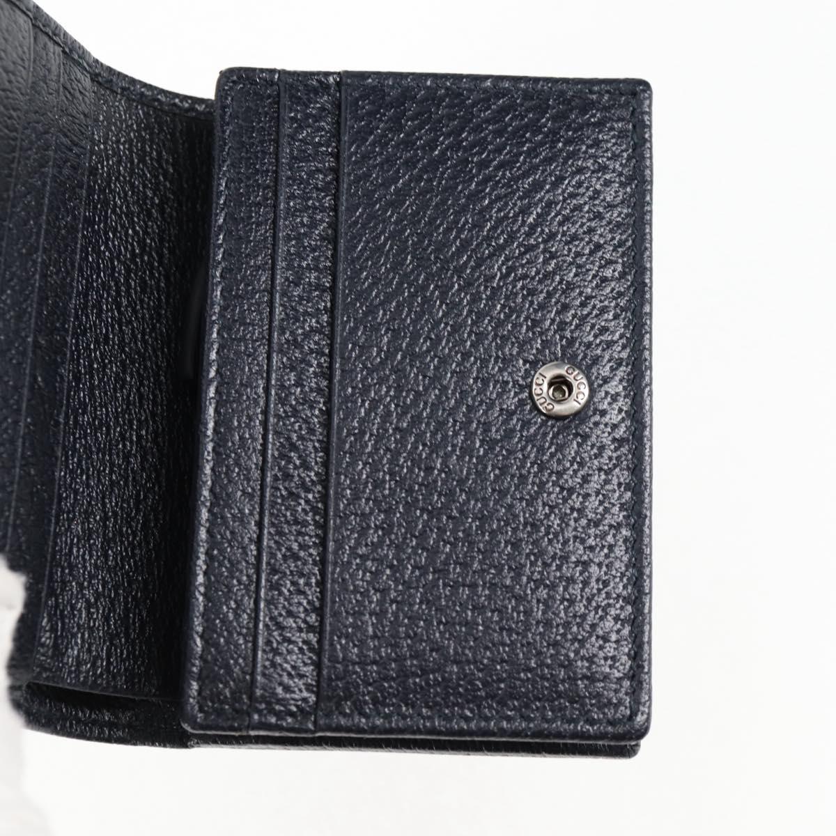 GUCCI GG Supreme Wallet PVC Silver Navy 621887 Auth ac3767M