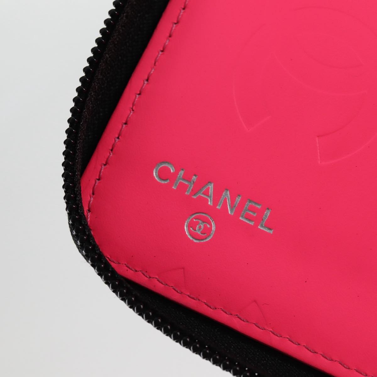 CHANEL Cambon Line Matelasse Long Wallet Calf leather Black CC Auth ac3768AM