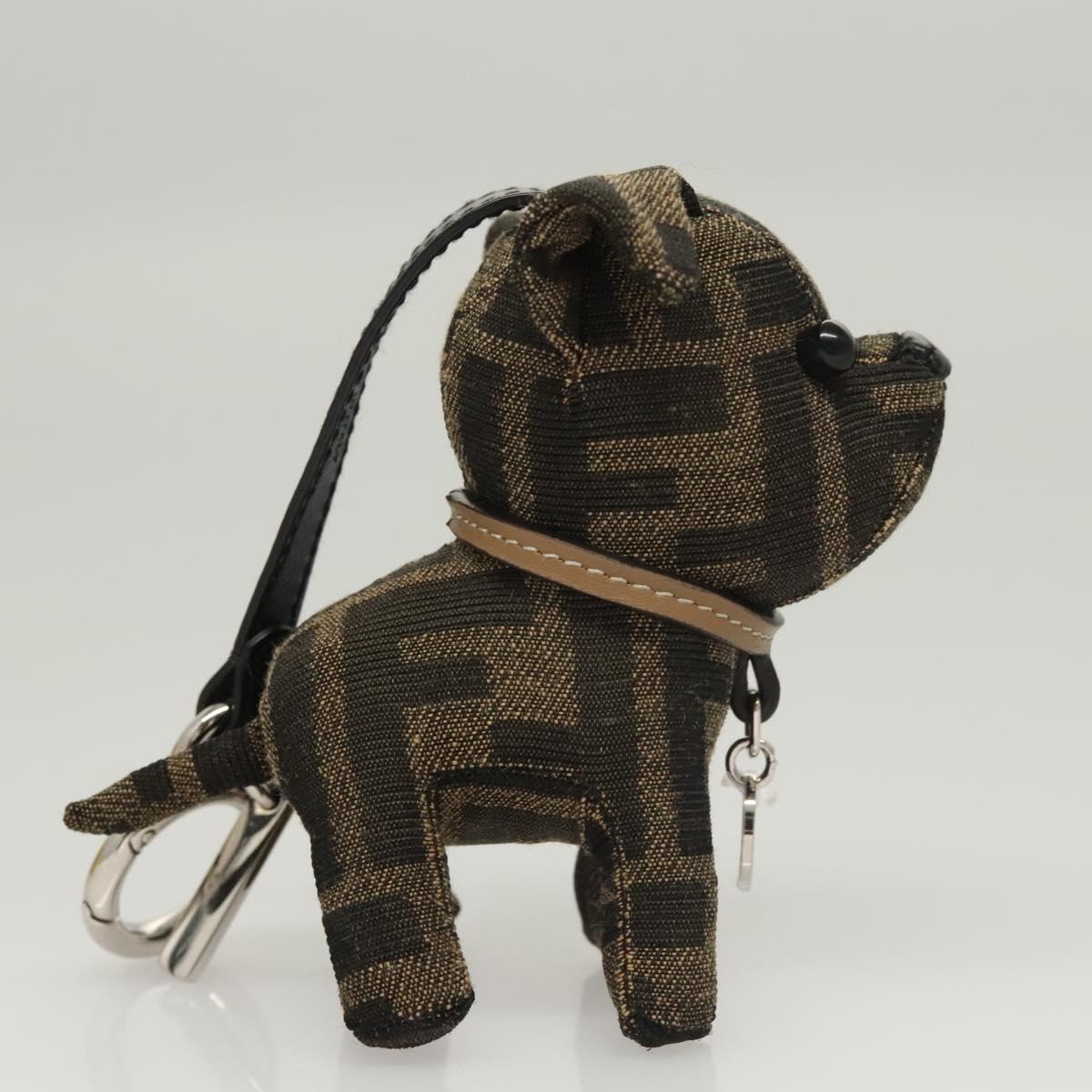 FENDI Zucca Canvas Charm Black Brown Auth ac3769