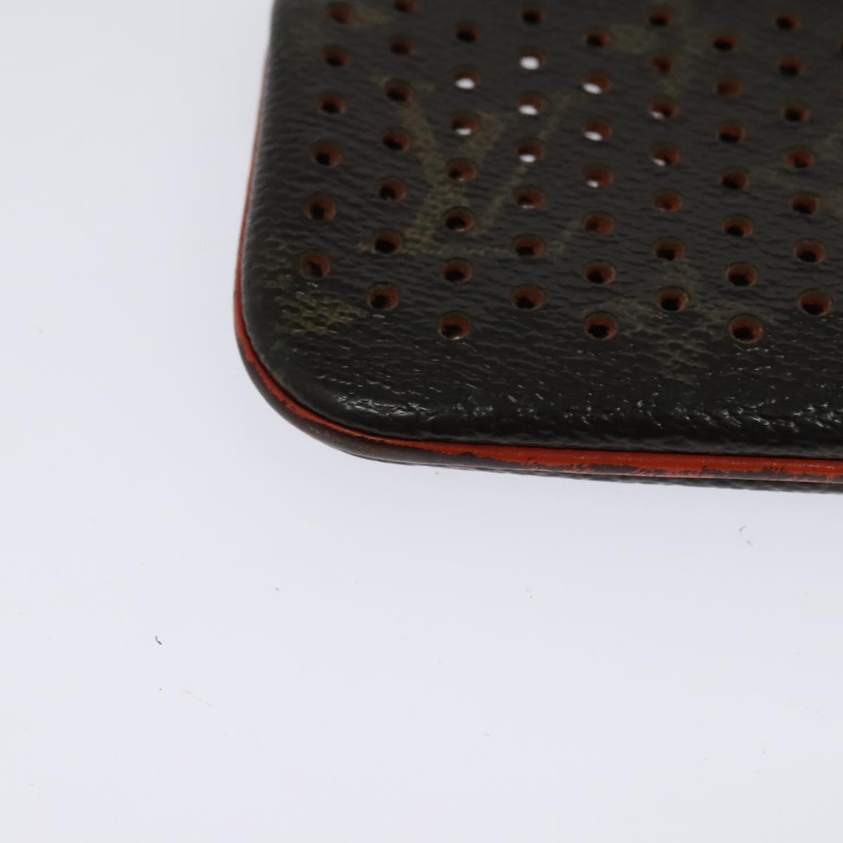 LOUIS VUITTON Monogram Perfo Pochette Cles Coin Purse Orange M95222 Auth ac3778