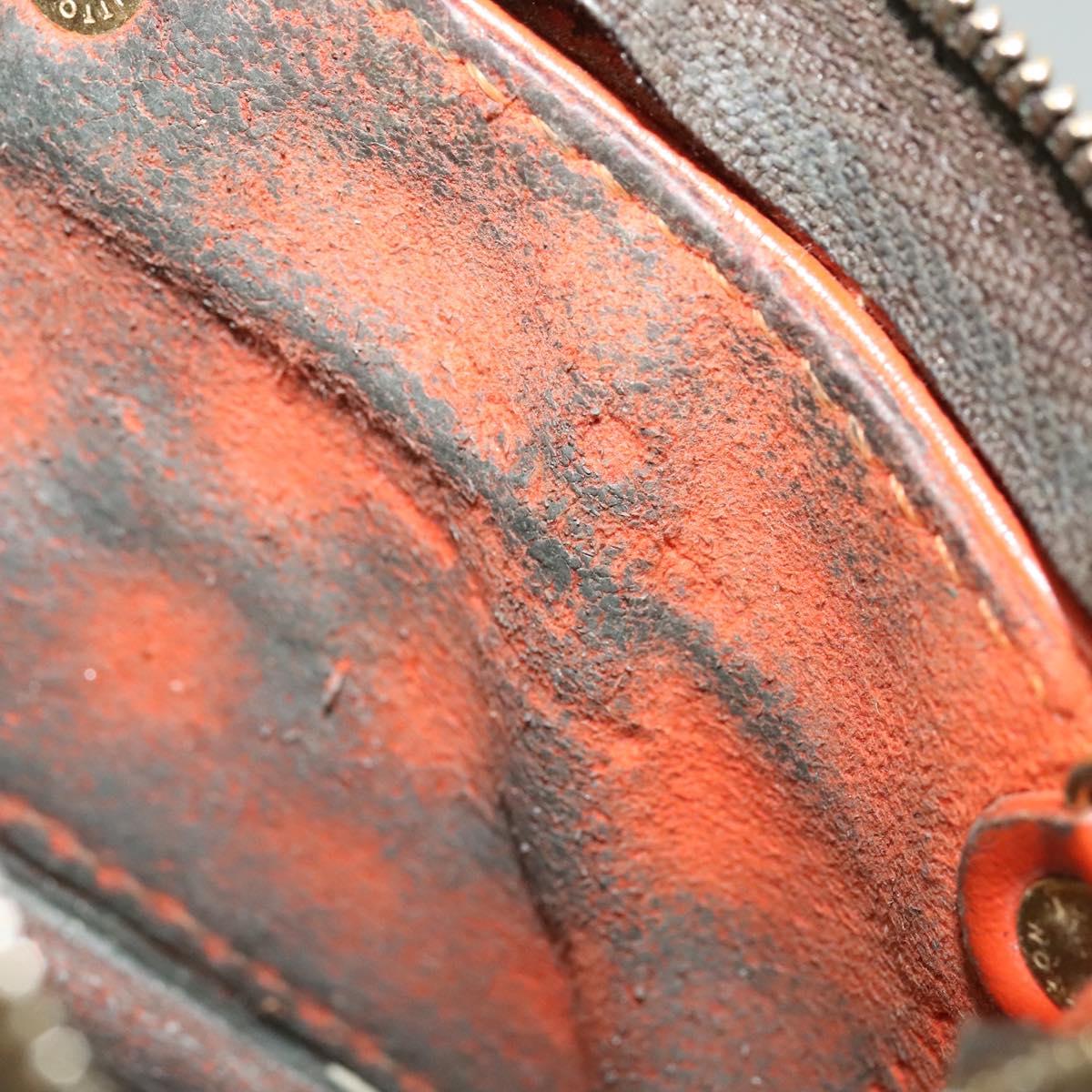 LOUIS VUITTON Monogram Perfo Pochette Cles Coin Purse Orange M95222 Auth ac3778