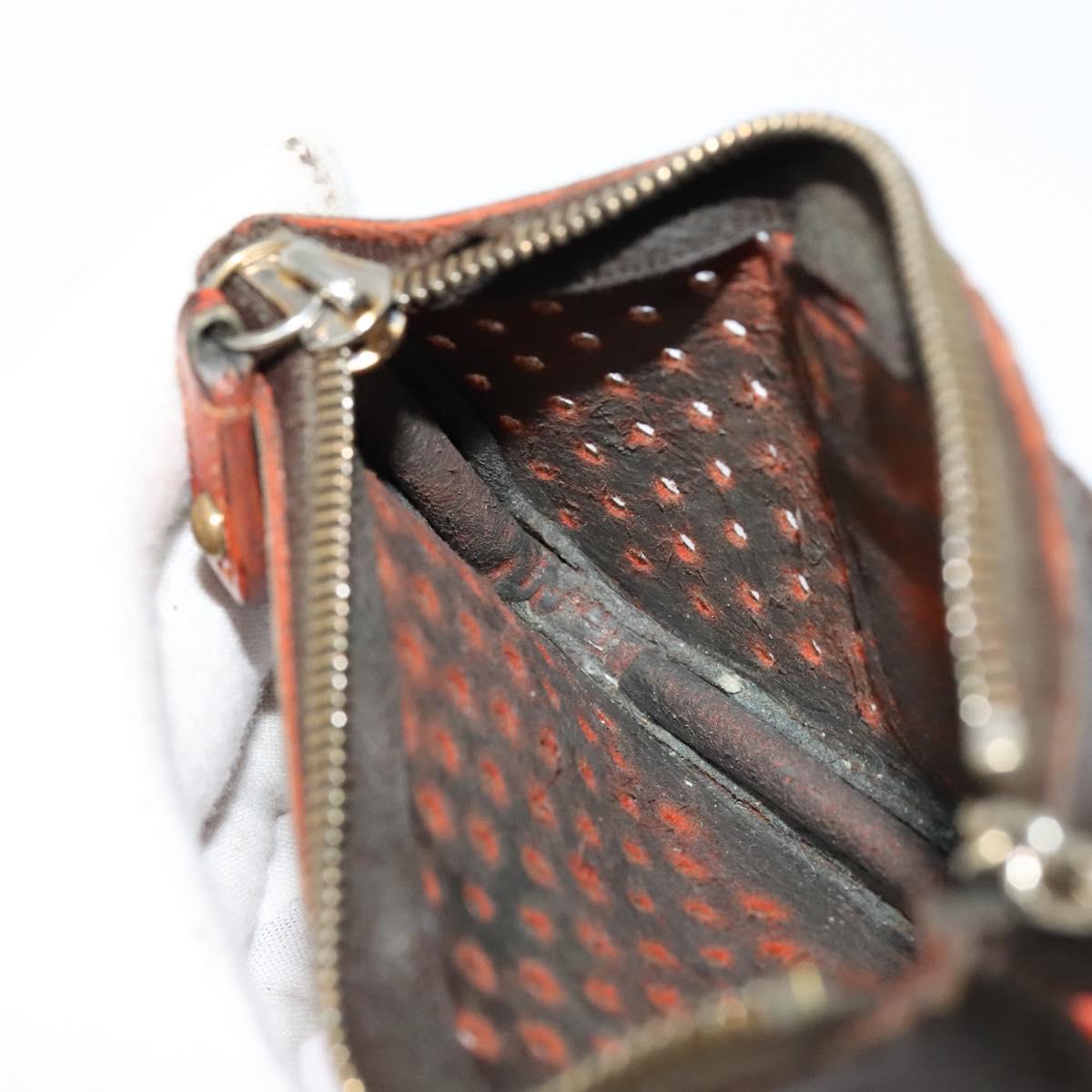 LOUIS VUITTON Monogram Perfo Pochette Cles Coin Purse Orange M95222 Auth ac3778