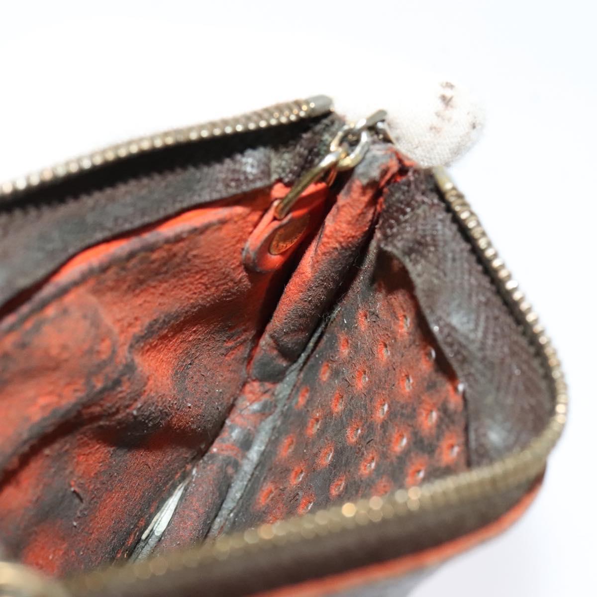 LOUIS VUITTON Monogram Perfo Pochette Cles Coin Purse Orange M95222 Auth ac3778