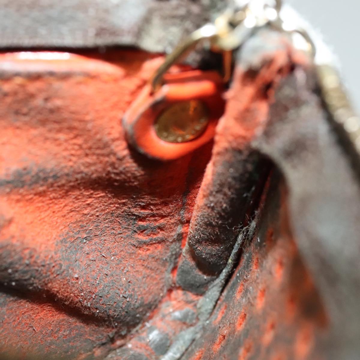 LOUIS VUITTON Monogram Perfo Pochette Cles Coin Purse Orange M95222 Auth ac3778