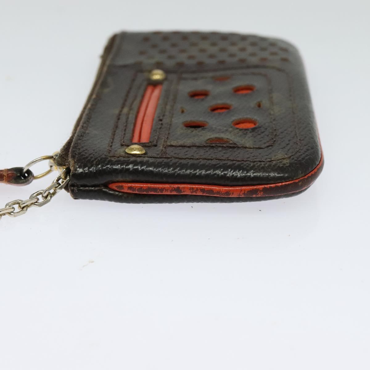 LOUIS VUITTON Monogram Perfo Pochette Cles Coin Purse Orange M95222 Auth ac3778