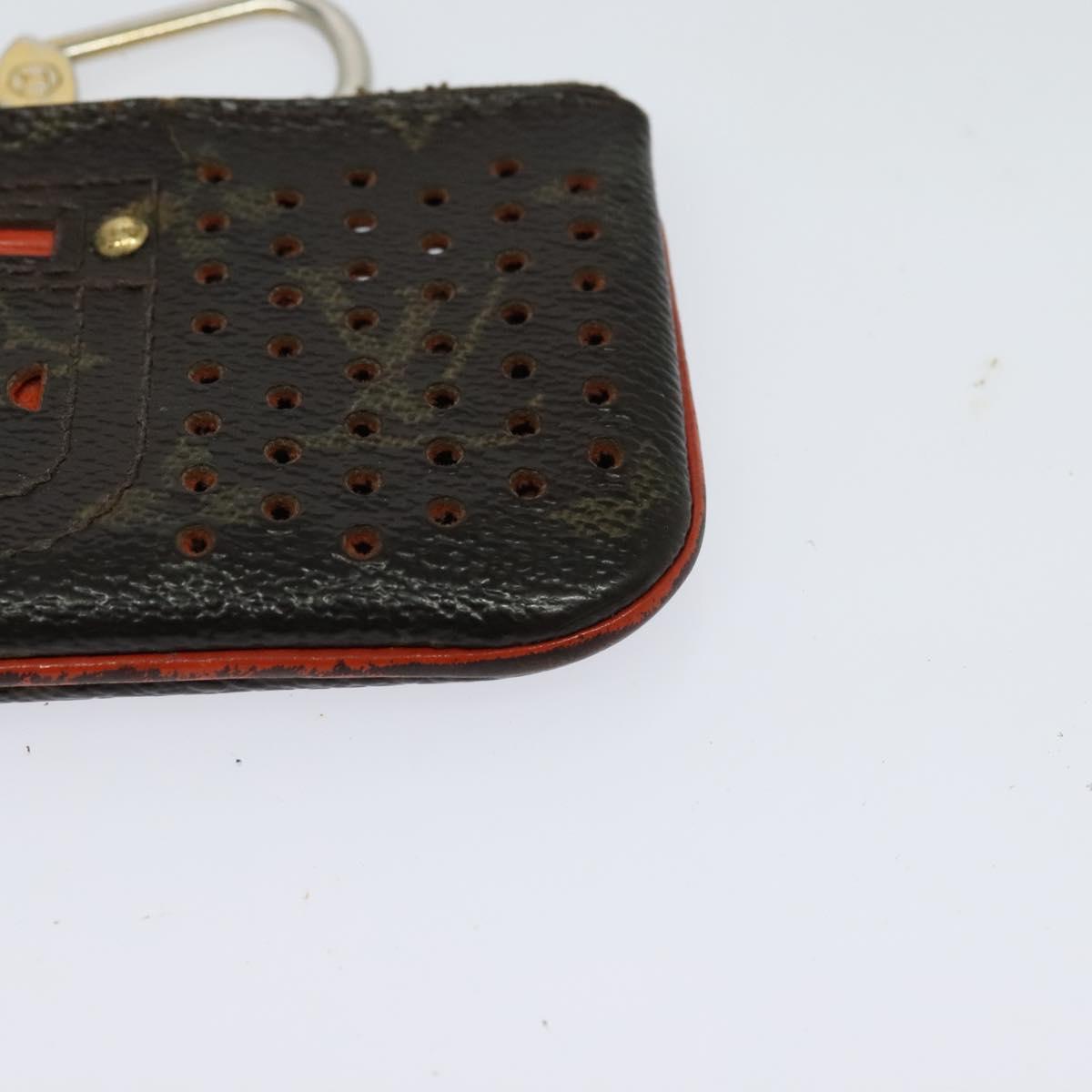 LOUIS VUITTON Monogram Perfo Pochette Cles Coin Purse Orange M95222 Auth ac3778