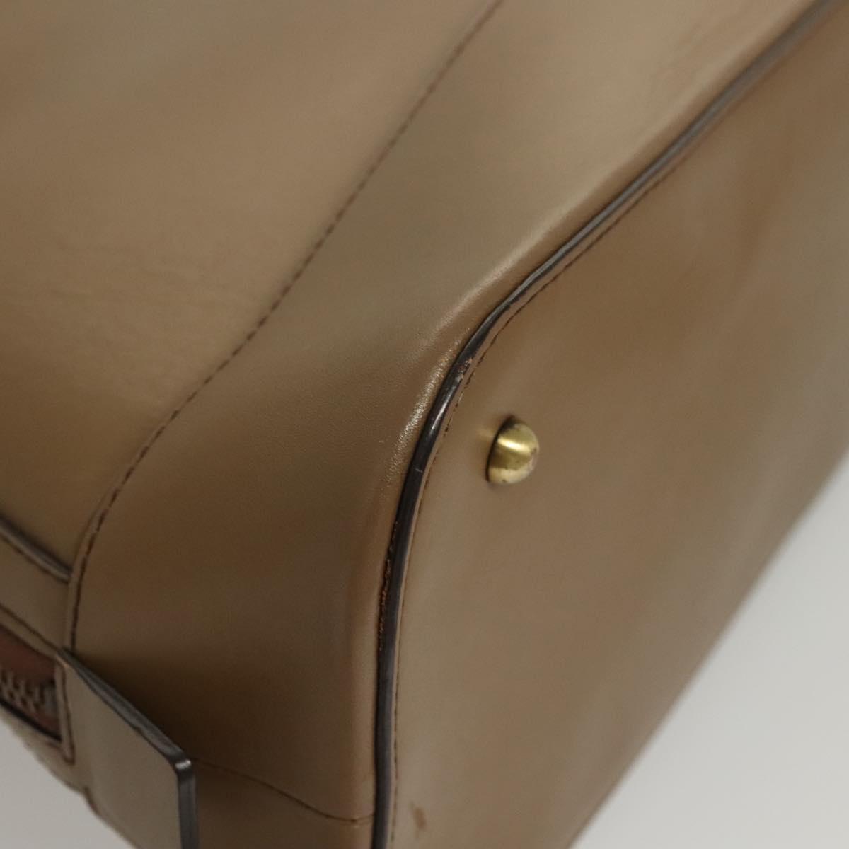 BURBERRY Hand Bag Leather Brown Auth ac3784