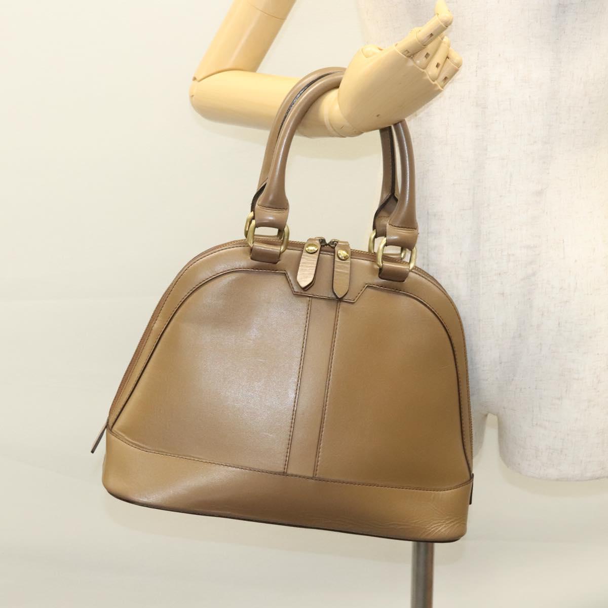 BURBERRY Hand Bag Leather Brown Auth ac3784