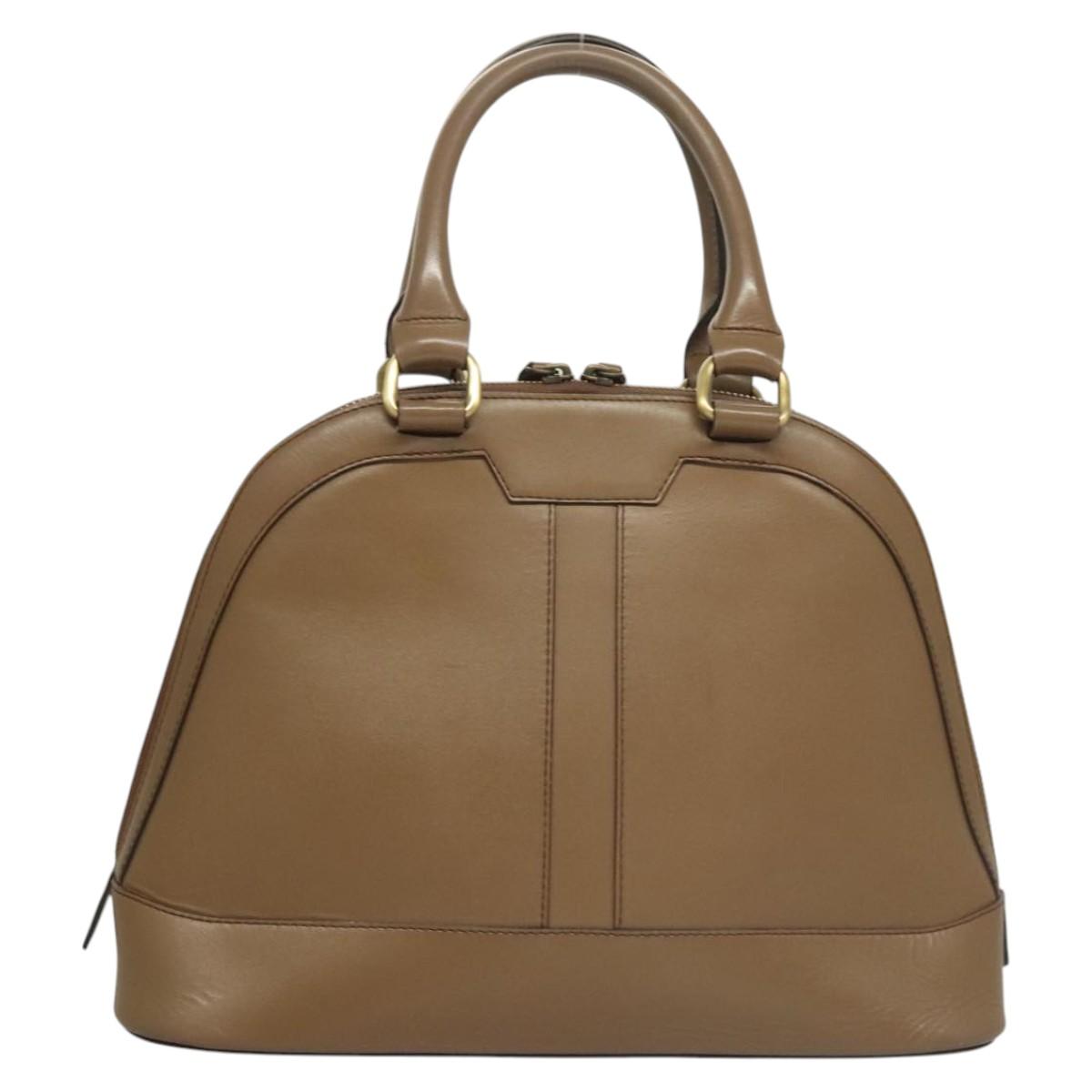 BURBERRY Hand Bag Leather Brown Auth ac3784