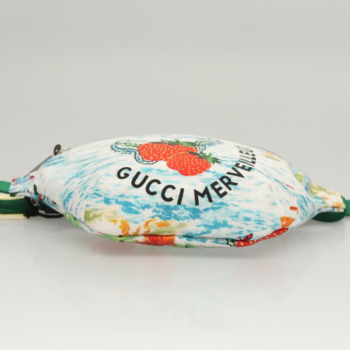 GUCCI Children's Waist bag Nylon White Silver 502095 Auth ac3786