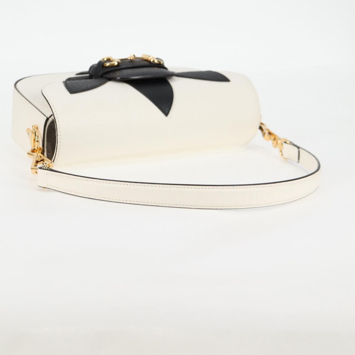 GUCCI Adidas Collaboration Horsebit Bag Leather 2way White 722009 Auth ac3794AM