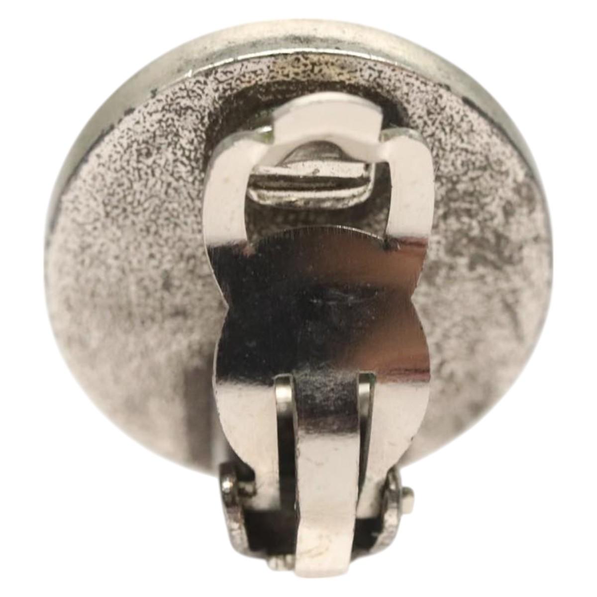 CHANEL Earring metal Silver CC Auth ac3797