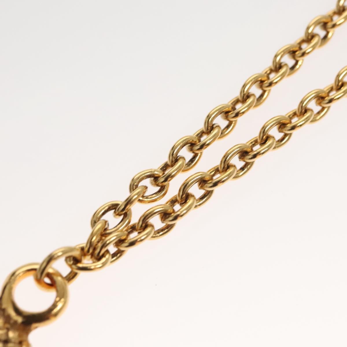 CHANEL COCO Mark Chain Necklace metal Gold CC Auth ac3798