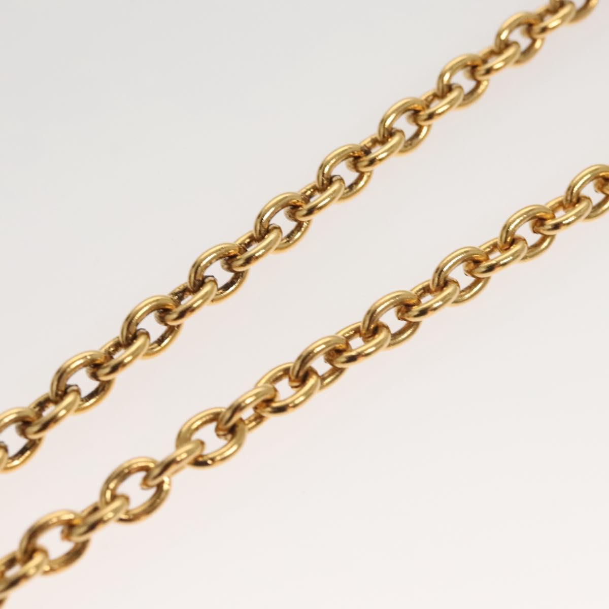 CHANEL COCO Mark Chain Necklace metal Gold CC Auth ac3798