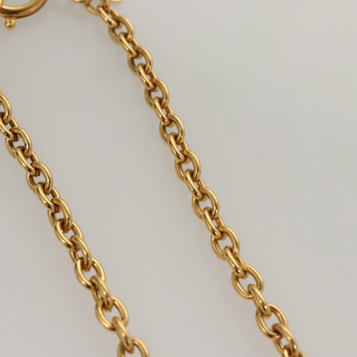CHANEL COCO Mark Chain Necklace metal Gold CC Auth ac3798
