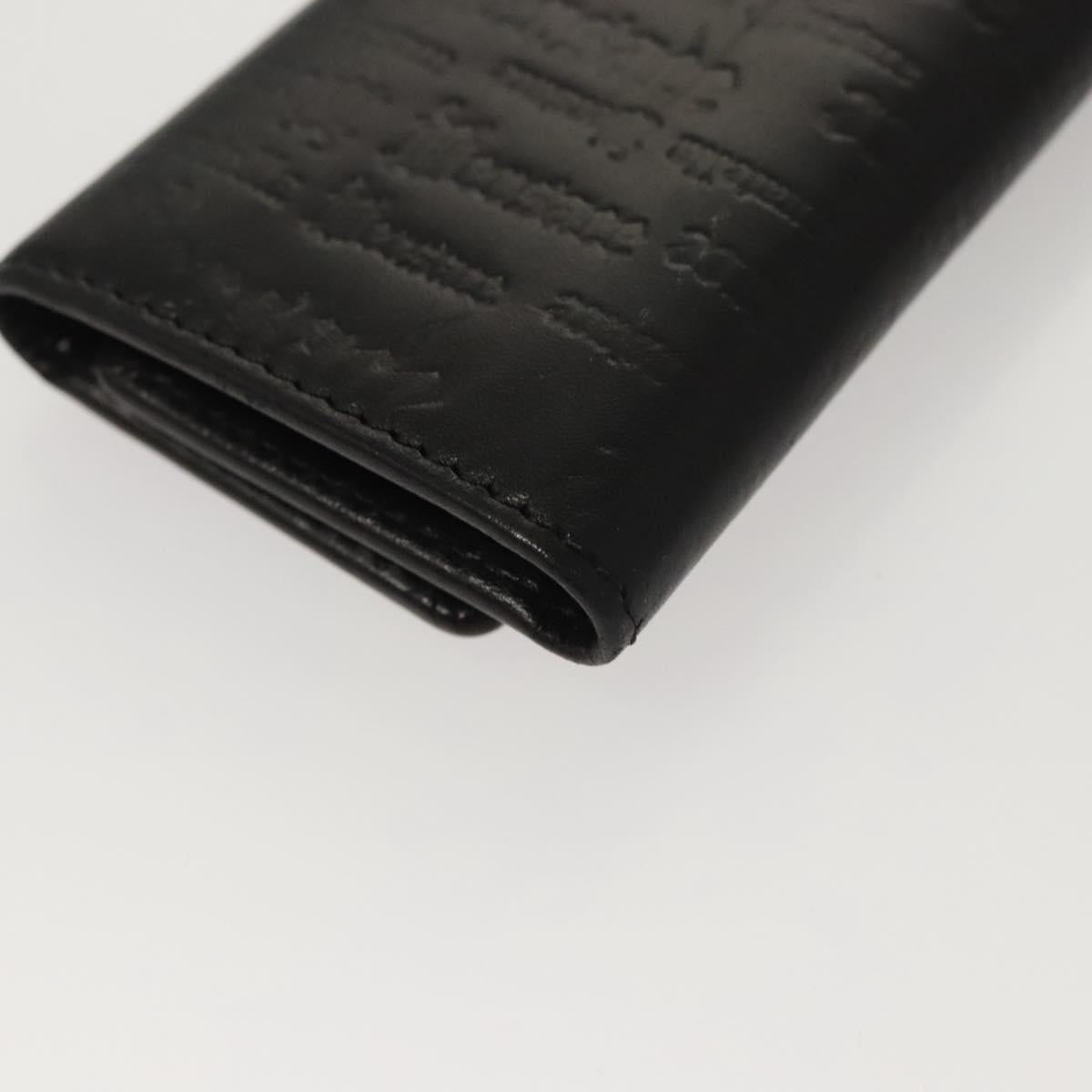 VERSACE Key Case Leather Black Auth ac3800