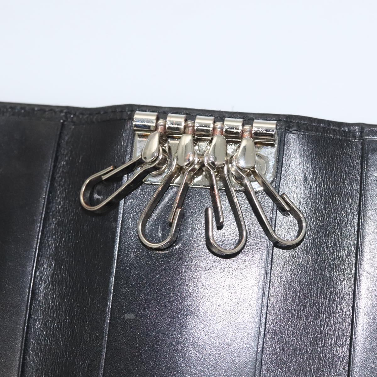 VERSACE Key Case Leather Black Auth ac3800