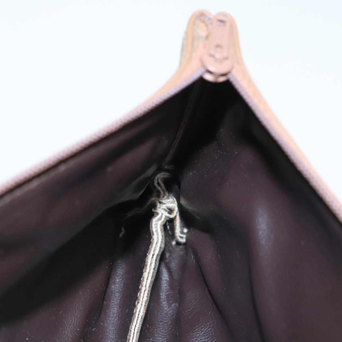 Christian Dior Honeycomb Canvas Pouch PVC Beige Auth ac3812