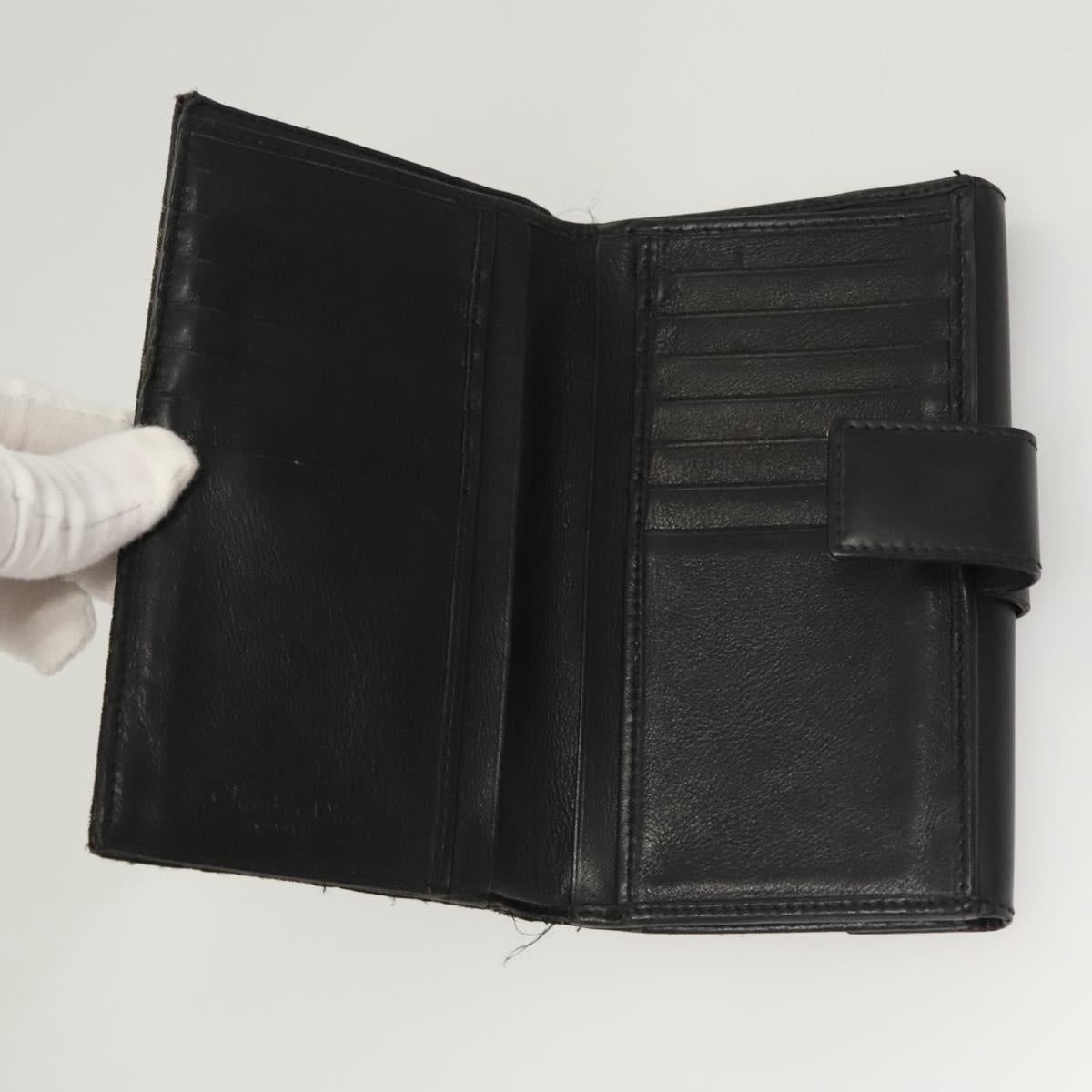 Christian Dior Trotter Canvas Wallet Black Auth ac3817