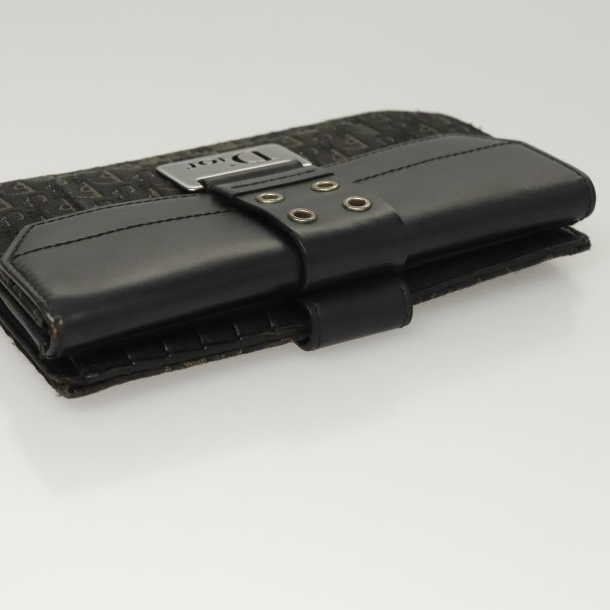 Christian Dior Trotter Canvas Wallet Black Auth ac3817