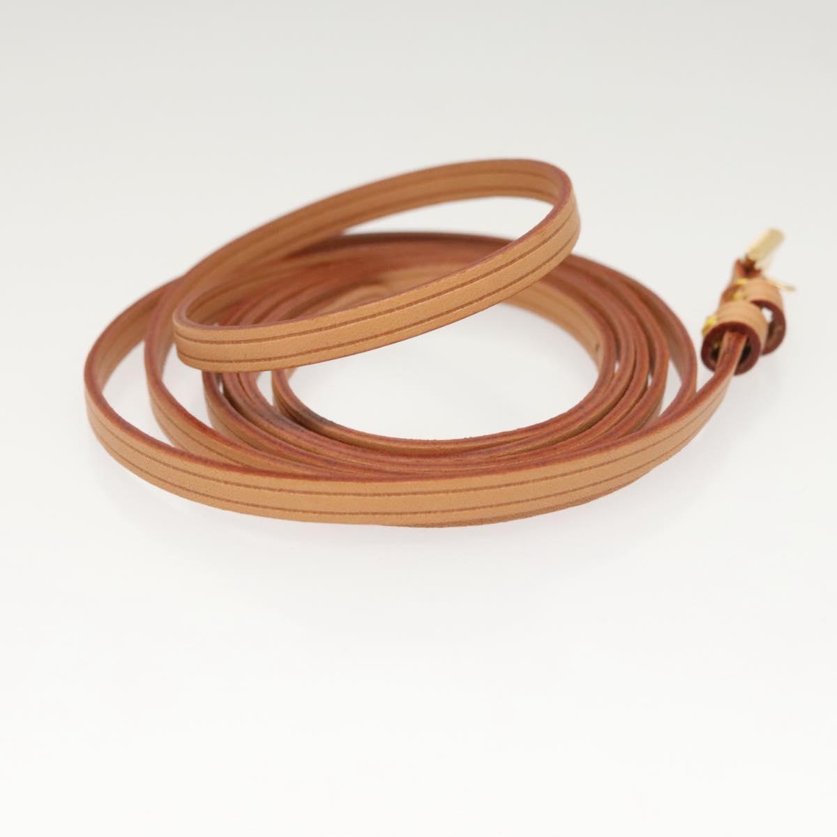 LOUIS VUITTON Strap Leather 50"" Beige LV Auth ac3819