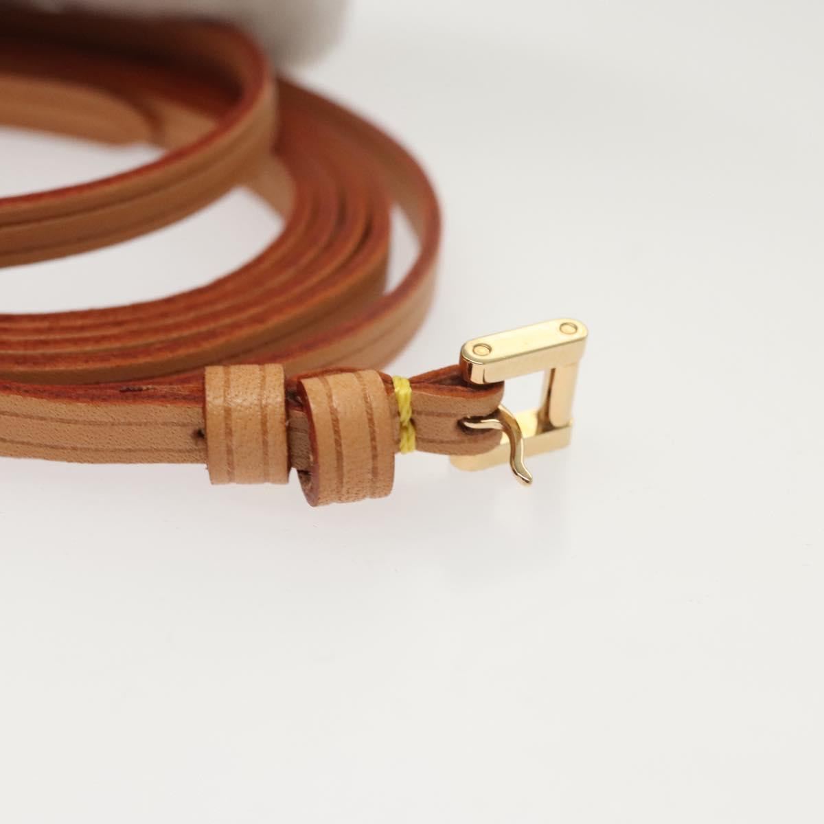 LOUIS VUITTON Strap Leather 50"" Beige LV Auth ac3819
