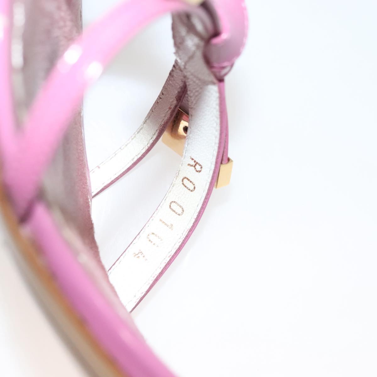 LOUIS VUITTON Mule High Heels Leather Suede Pink LV Auth ac3854