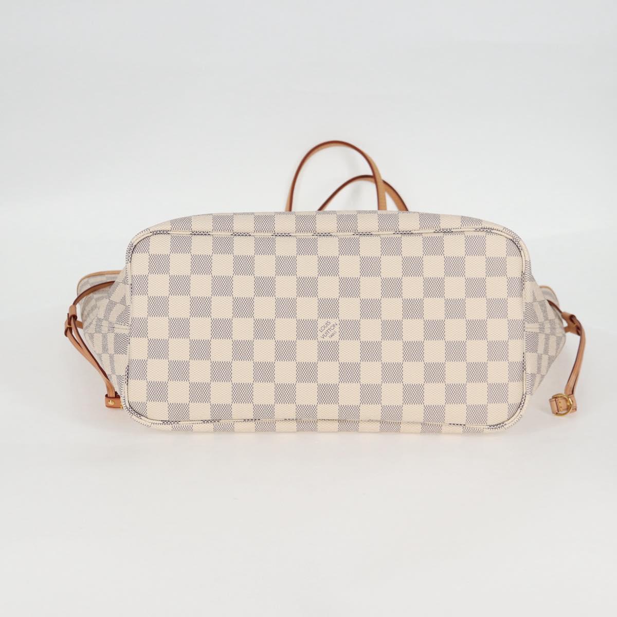LOUIS VUITTON Damier Azur Neverfull MM Tote Bag N41605 LV Auth ac3855V