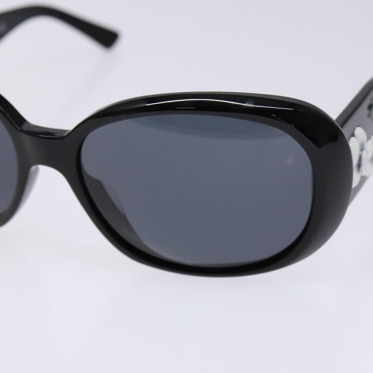 CHANEL Sunglasses Plastic Black CC Auth ac3857