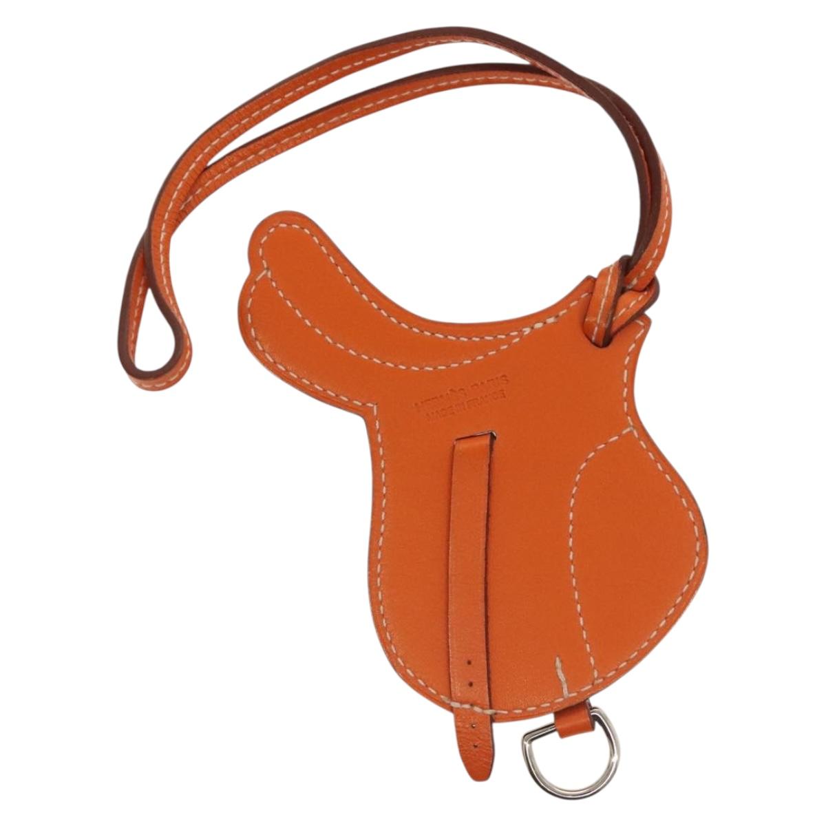 HERMES Paddock Sailor Charm Leather Brown Auth ac3861