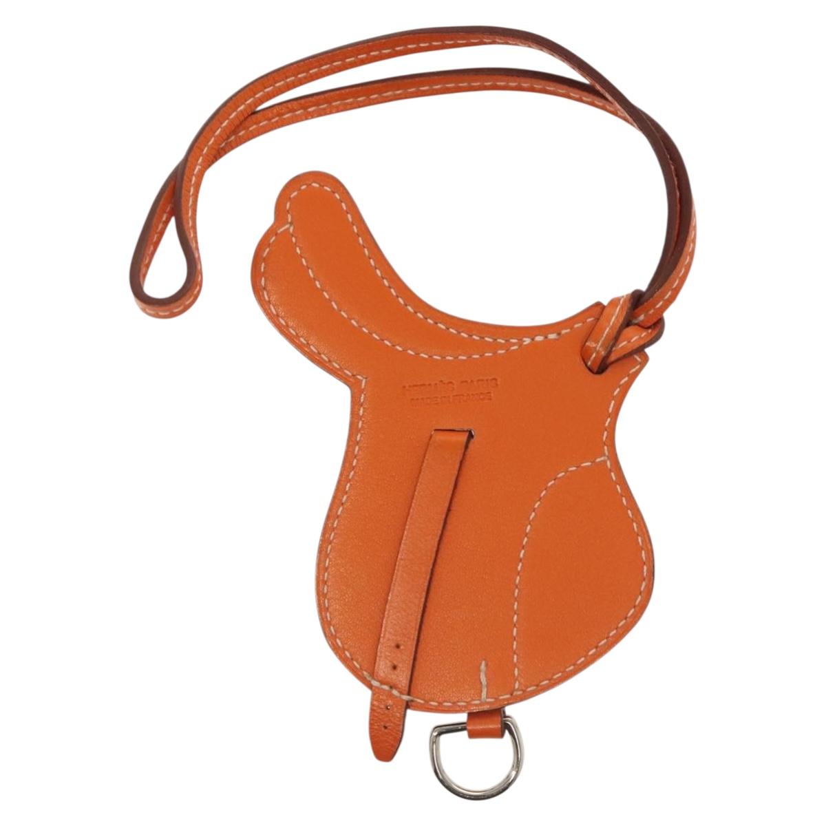 HERMES Paddock Sailor Charm Leather Brown Auth ac3861