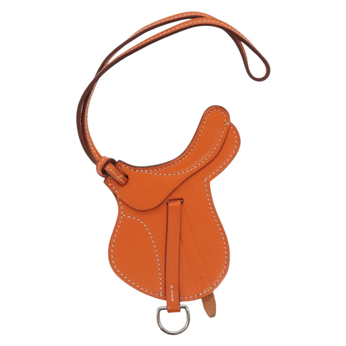 HERMES Paddock Sailor Charm Leather Brown Auth ac3861