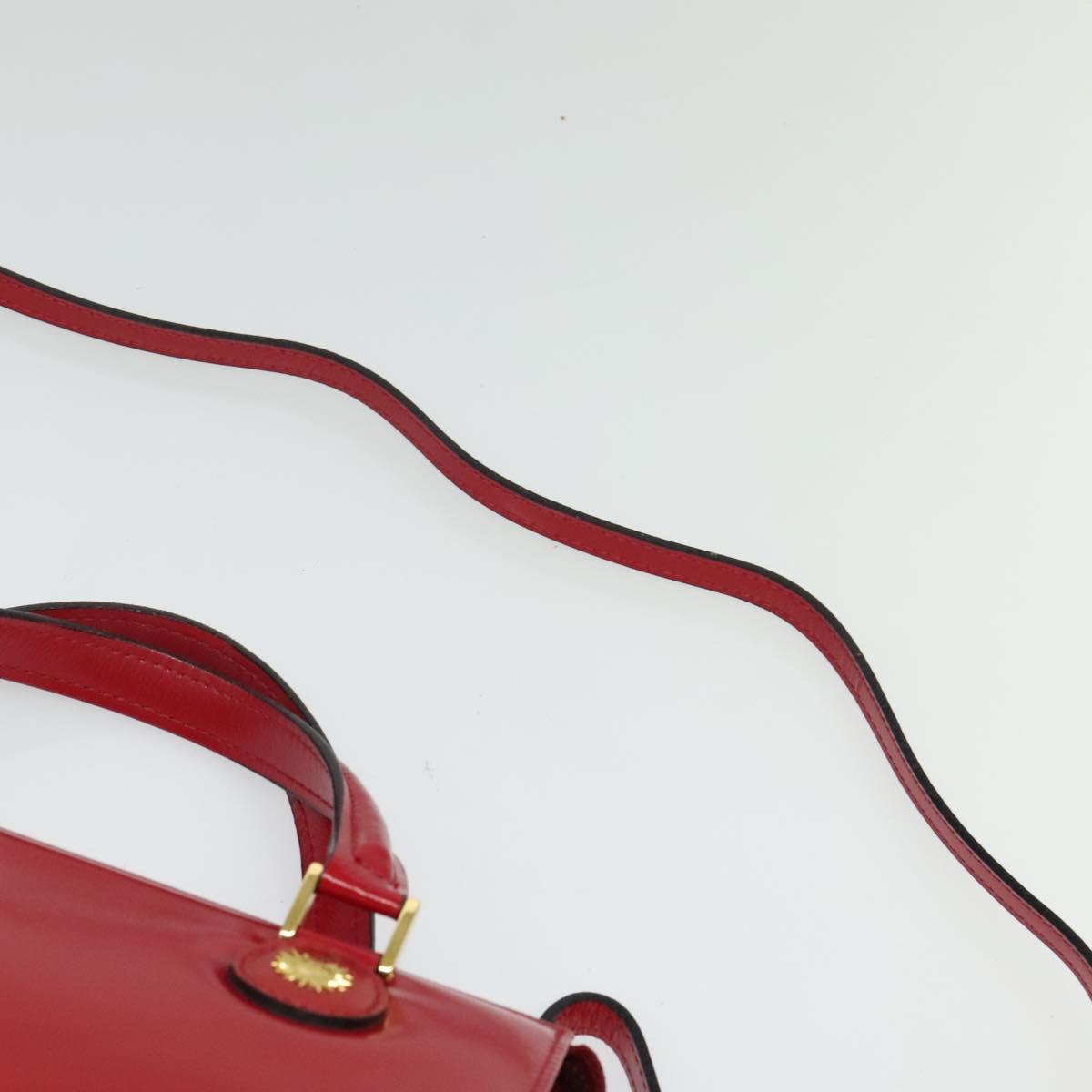 Gianni Versace Hand Bag Leather 2way Red Gold Auth ac3863