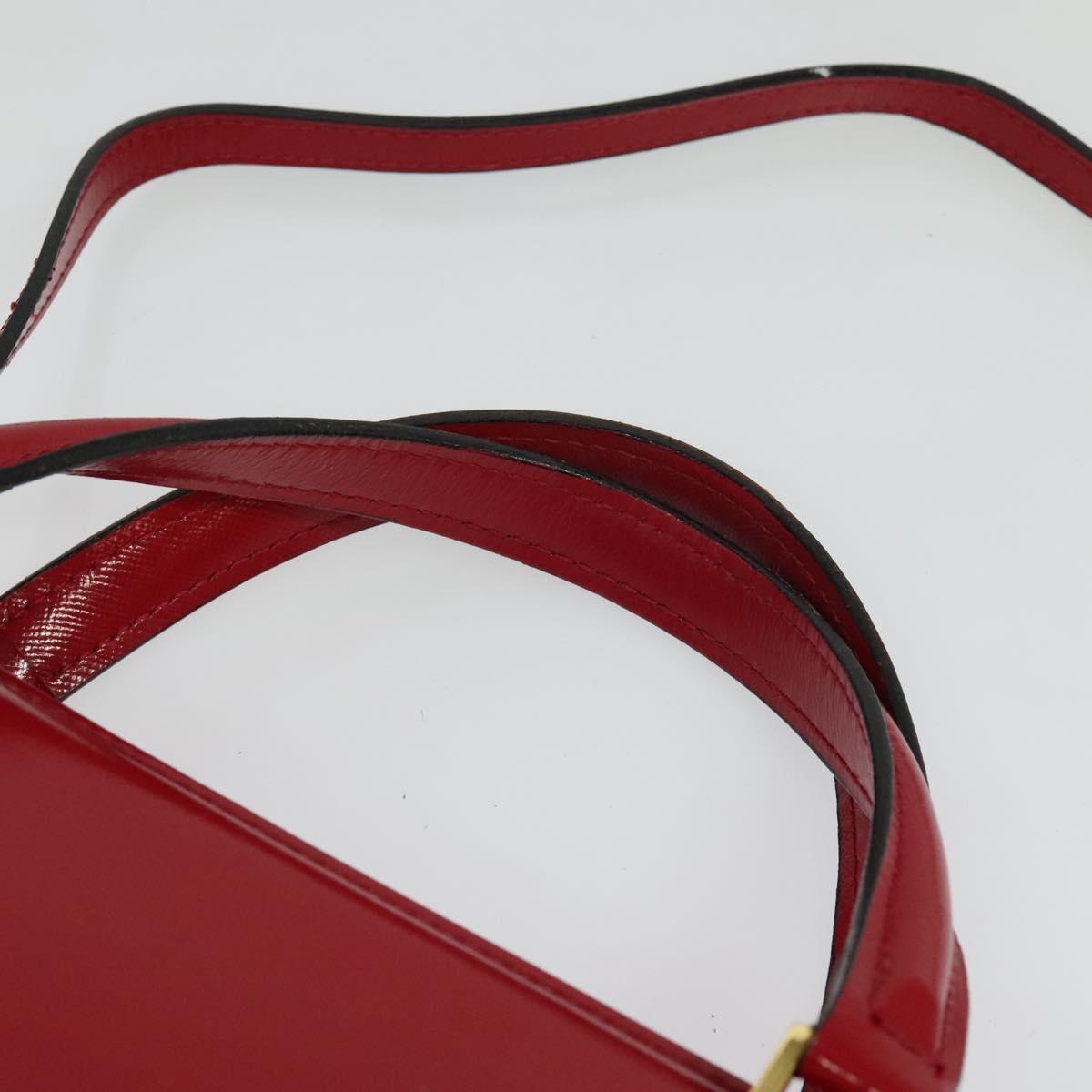 Gianni Versace Hand Bag Leather 2way Red Gold Auth ac3863